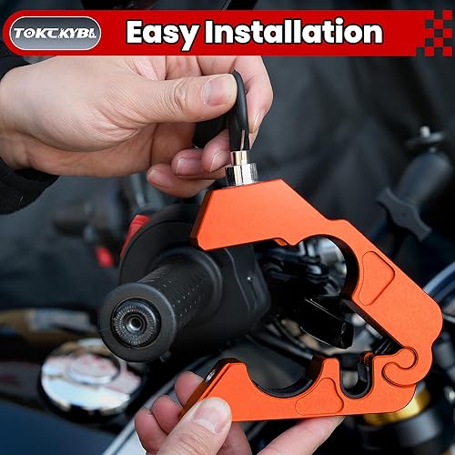 Miniatura 8 de Cerradura de motocicleta, casco antirrobo, bloqueo de freno y manillar, universal para motocicletas, cuatrimotos, motos de cross, ciclomotores,