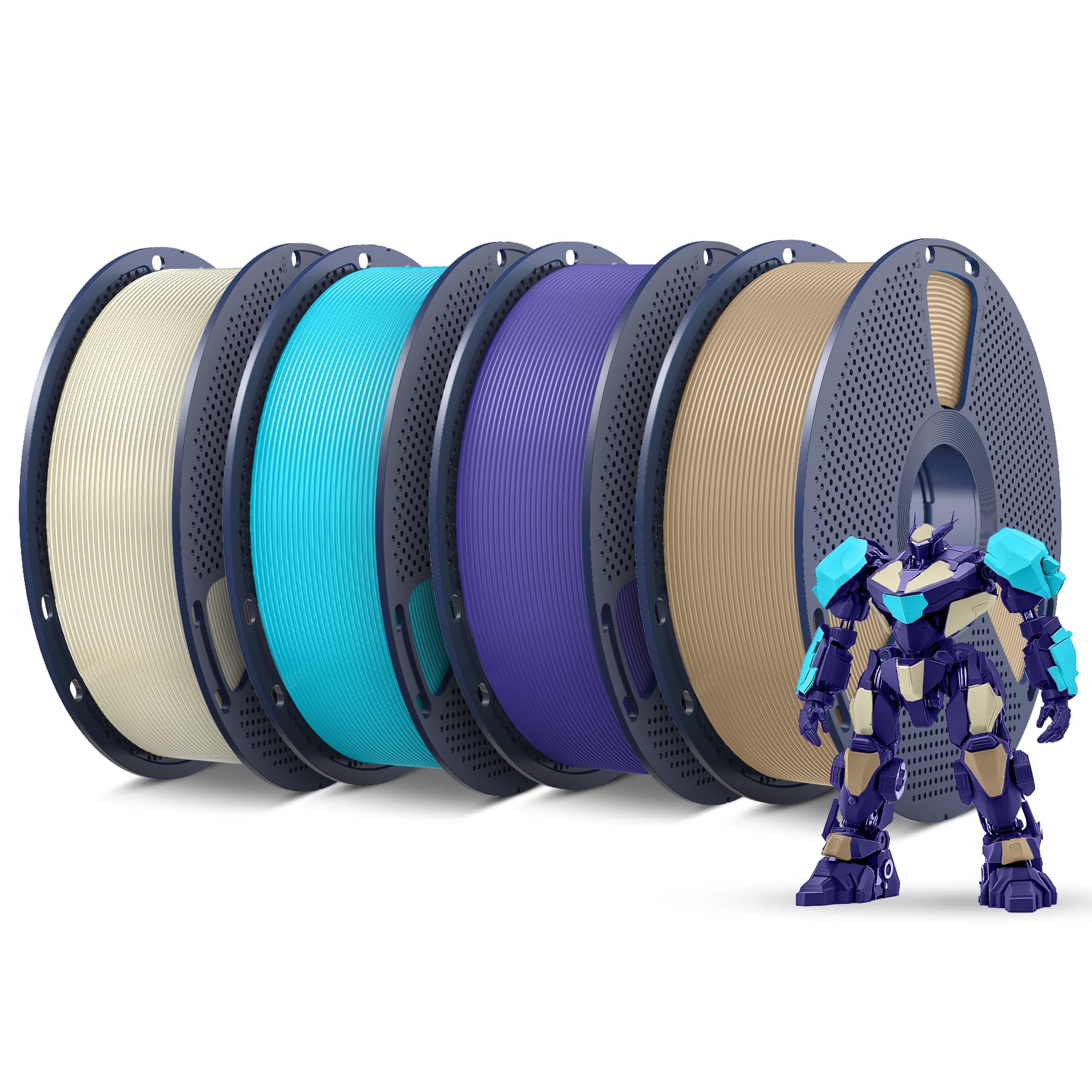 SUNLU PETG Filament 1.75mm,4kg,Bone White+Lavender Purple+Cyan+Oak