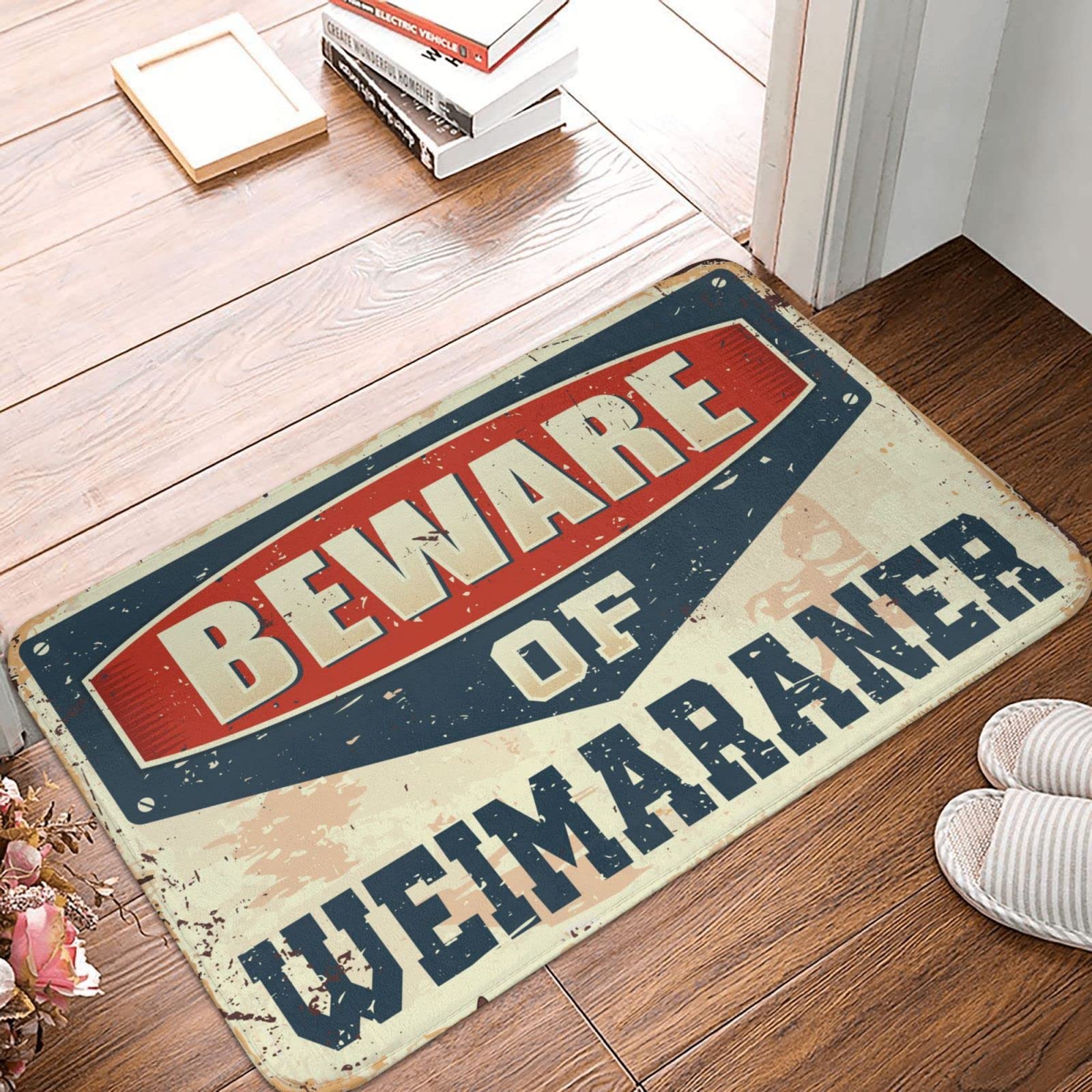 Tapis de porche Beware Of Weimaraner paillasson chien décoratif 65x90cm