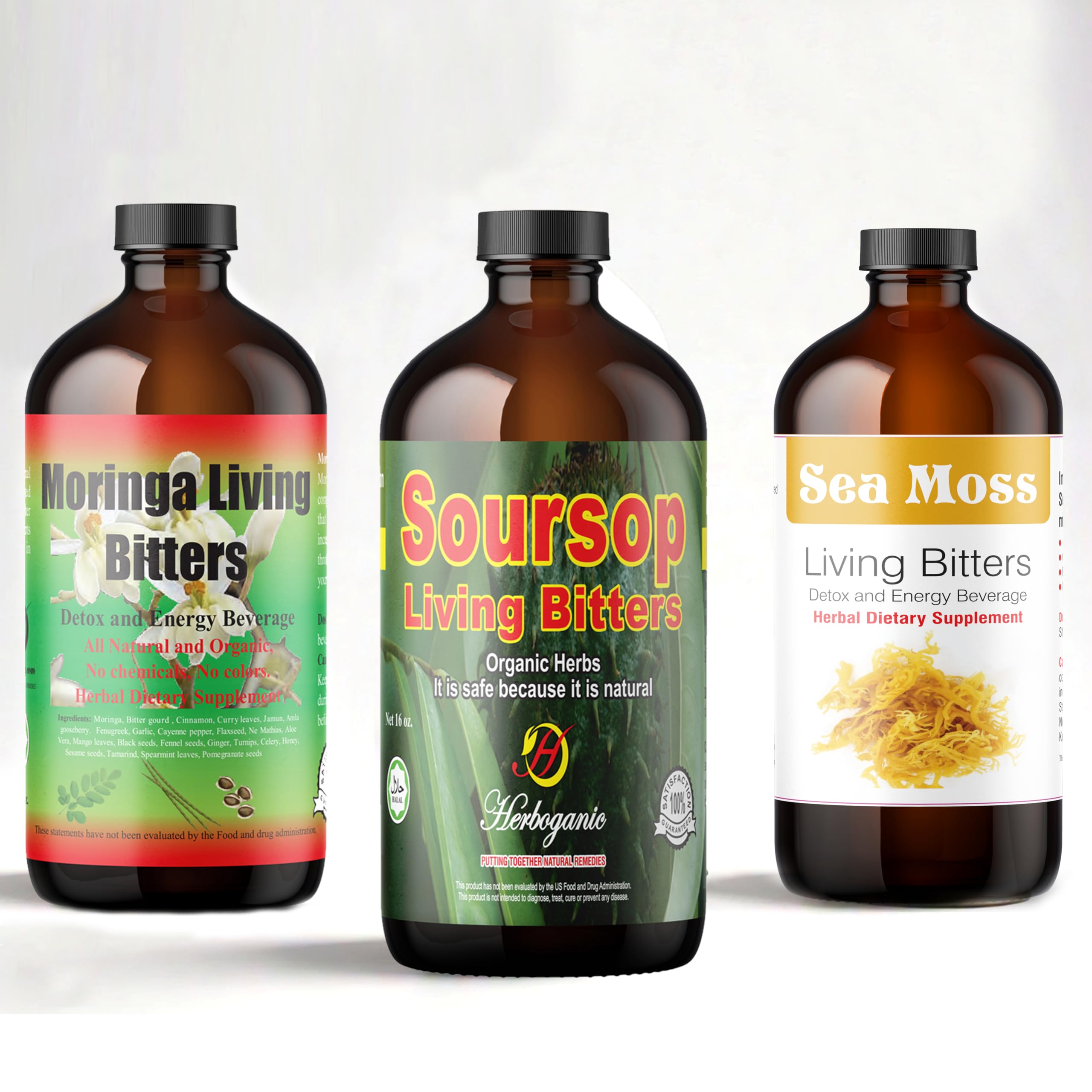 Amazon.com : HERBOGANIC Soursop, Moringa & Seamoss Living Bitter