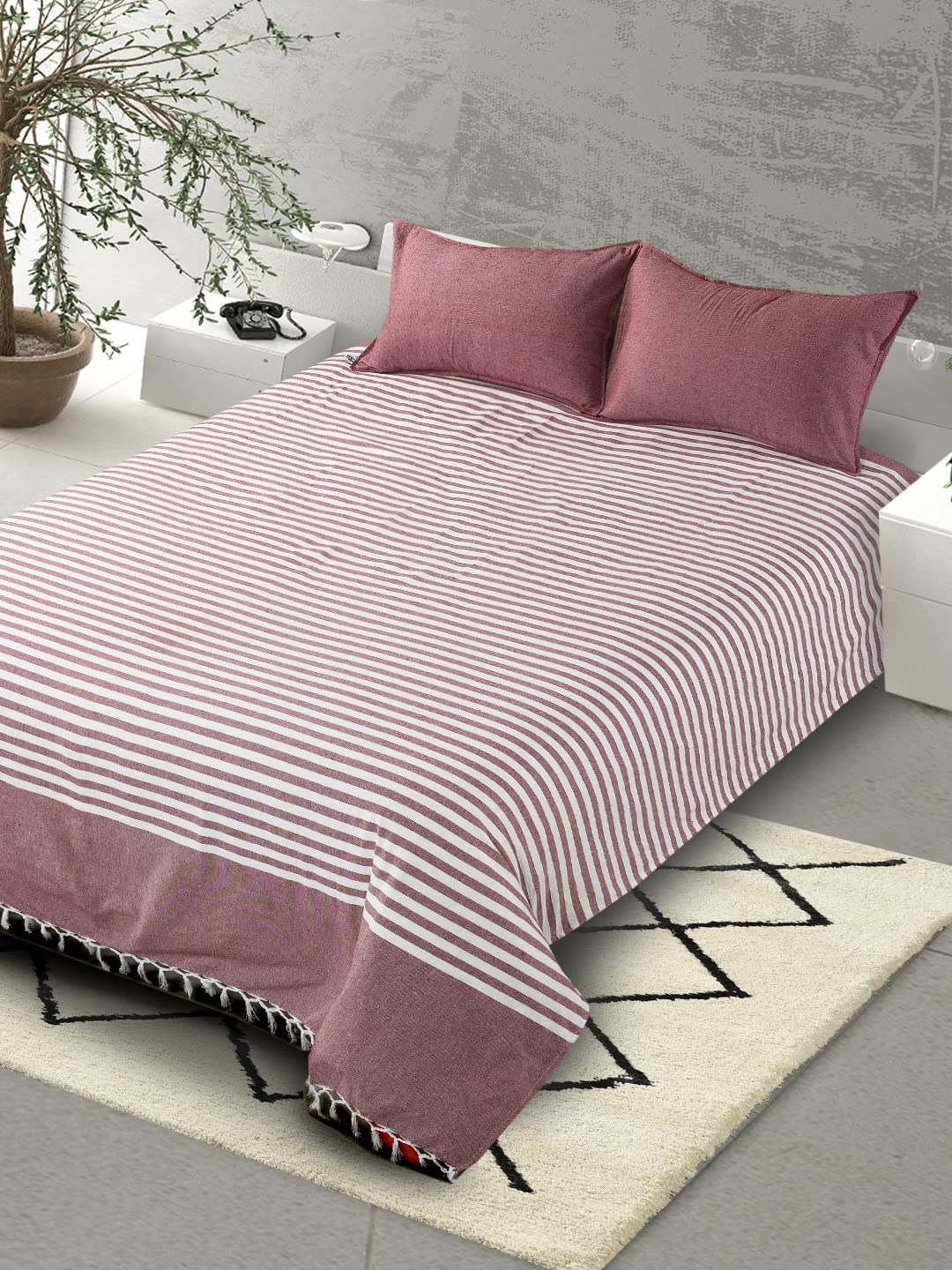 See full amazon price history chart for Saral Home Soft Cotton Even Striped Breathable & Wrinkle Free Bedsheet for Double Bed- 1 King Size Bedsheet with 2 Pillow Covers (Maroon,100"X108") Saral Home Soft Cotton Even Striped Breathable & Wrinkle Free Bedsheet for Double Bed- 1 King Size Bedsheet with 2 Pillow Covers (Maroon,100"X108") (B09W2PHT12) Amazon Price History, Amazon Price Tracker