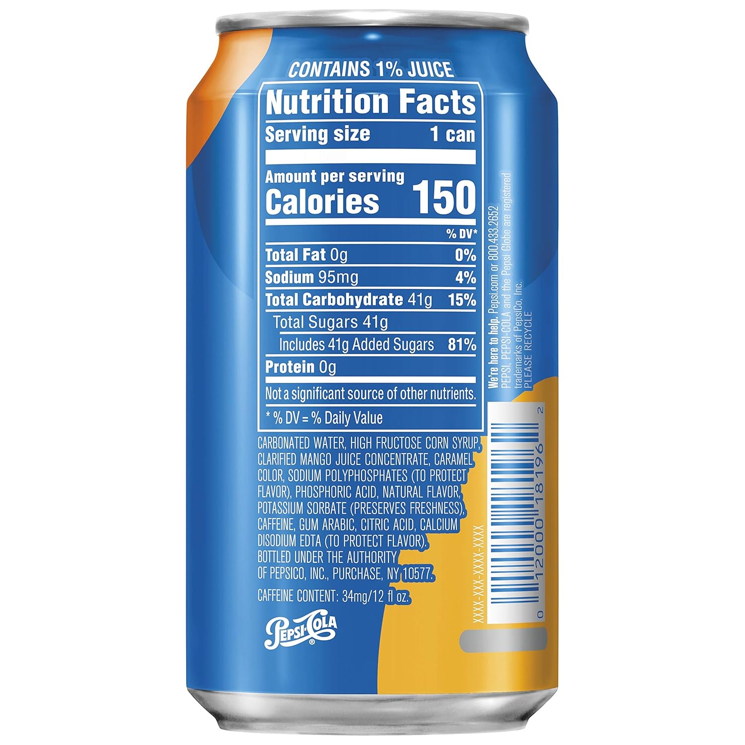 Buy Pepsi 12oz Cans 15 Pack, Mango, 144 Fl Oz Online in Cote ...