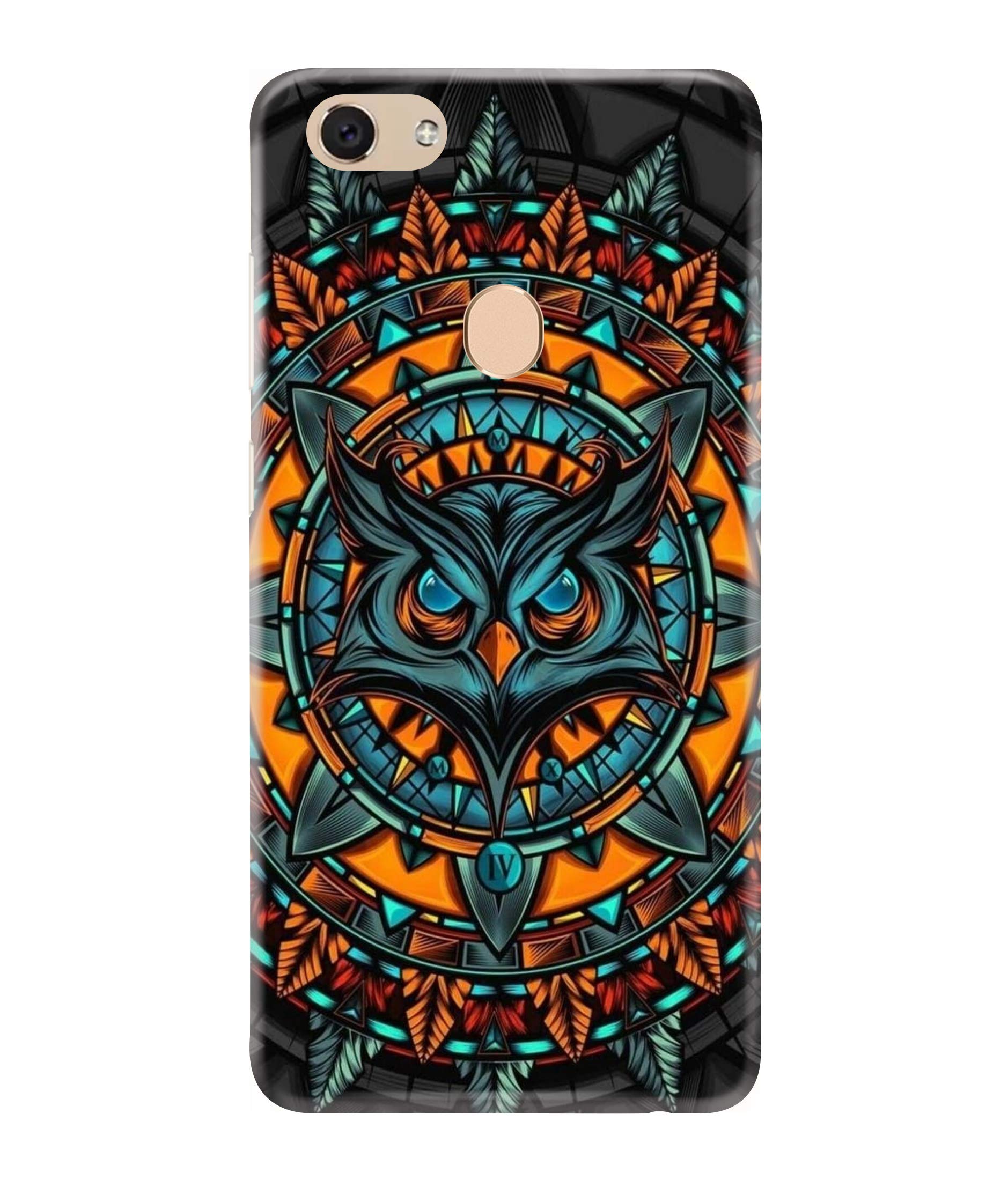 MugruchMugruch Polycarbonate Printed Colorful Angry Owl, Funky Owl, Abstract Pattern Designer Hard Back Case Cover for Oppo F5 (Multicolor)