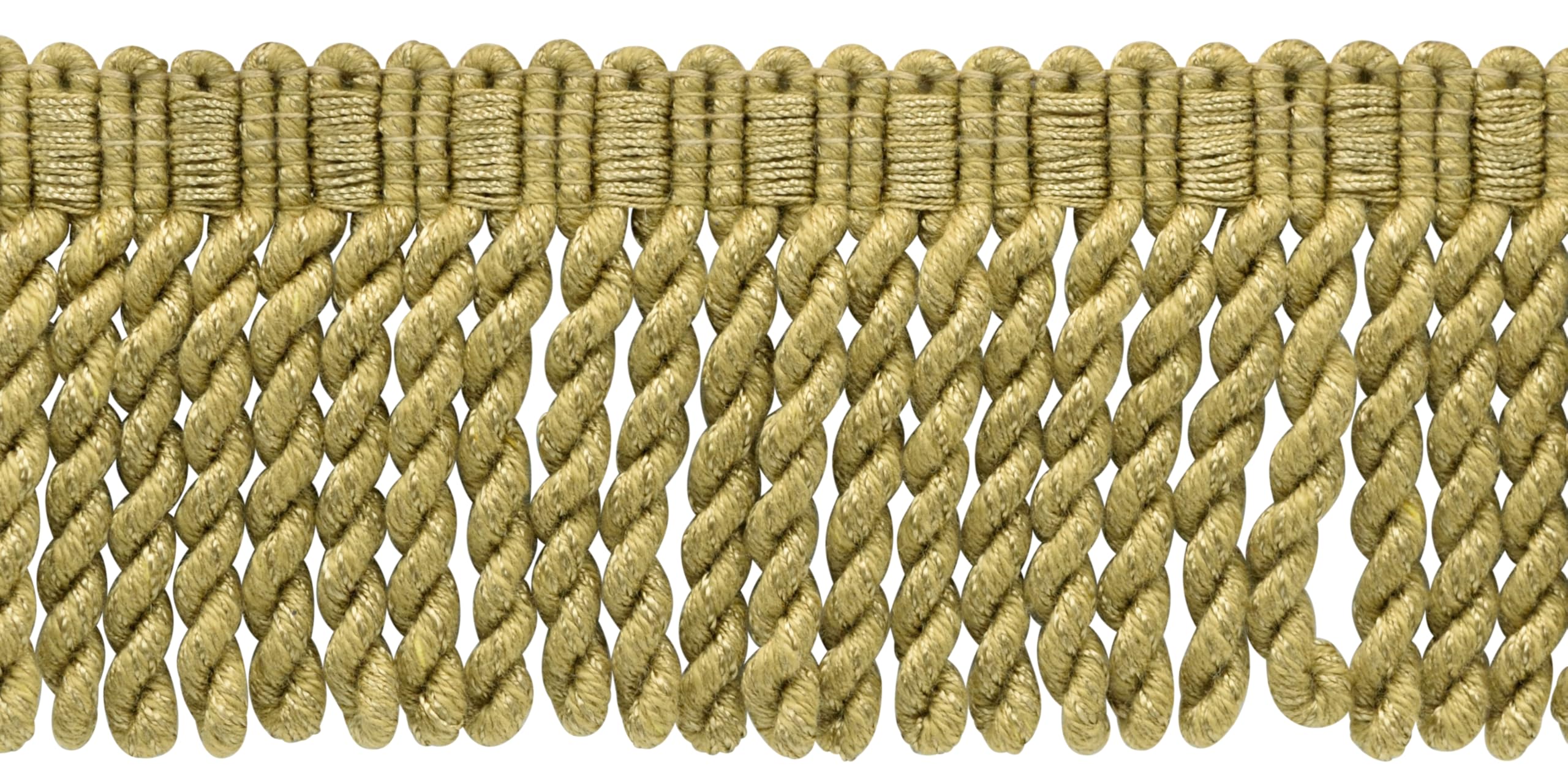 Frange cannetille 76mm galon Camel Gold ruban passementerie rideau fauteuil 4,6m