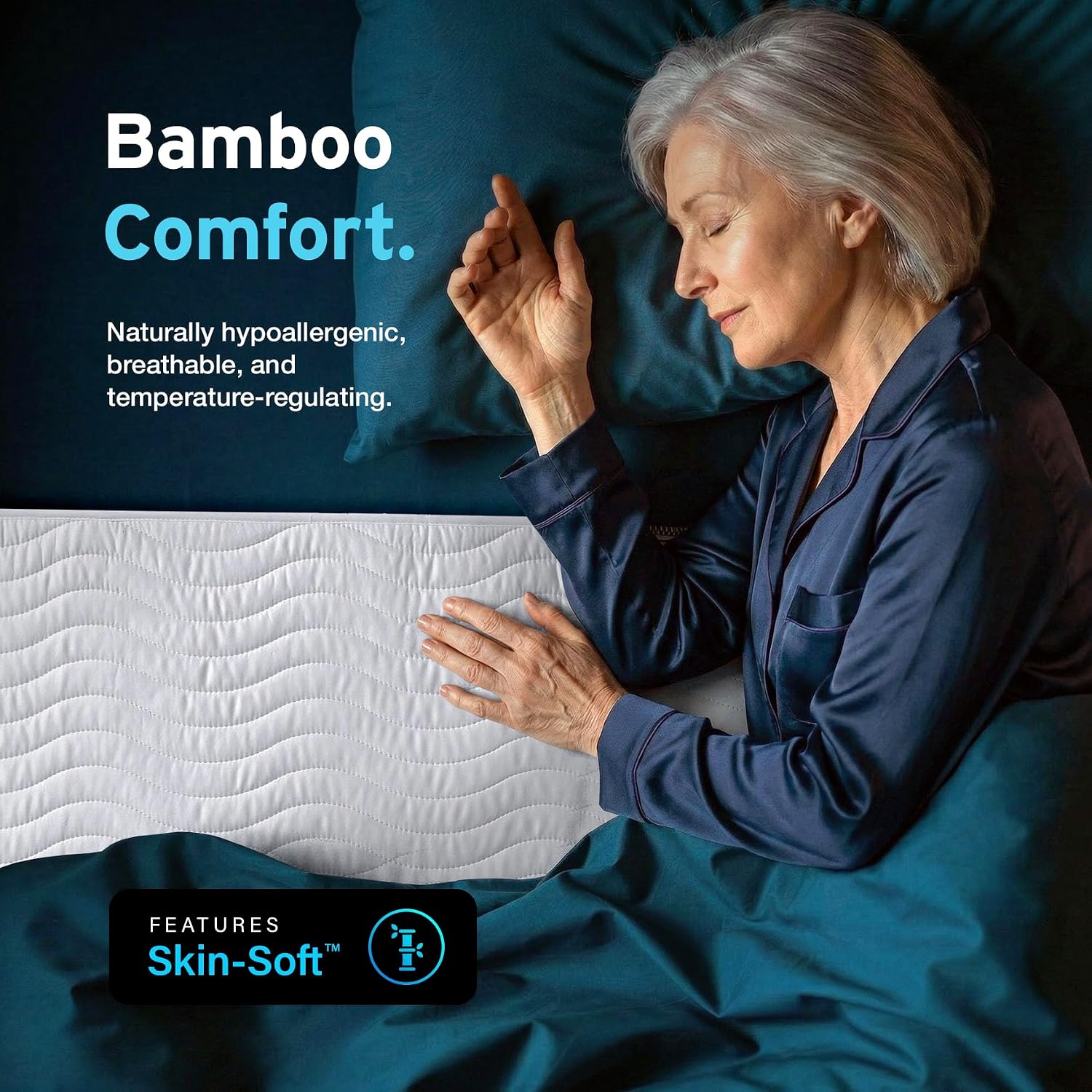 AYDMED Premium Bamboo Washable Incontinence Bed Pad with Tucks | for Twin Beds | Maximum Absorbency Washable Underpad | Waterproof Reusable Mattress Protector Underpad for Adults, Children & Babies