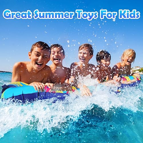 Miniatura 6 de Gemscream Tabla de surf inflable para playa, surf, cuerpo, surf, flotador, para deslizarse, piscina portátil, juego de agua, tabla flotante, agua