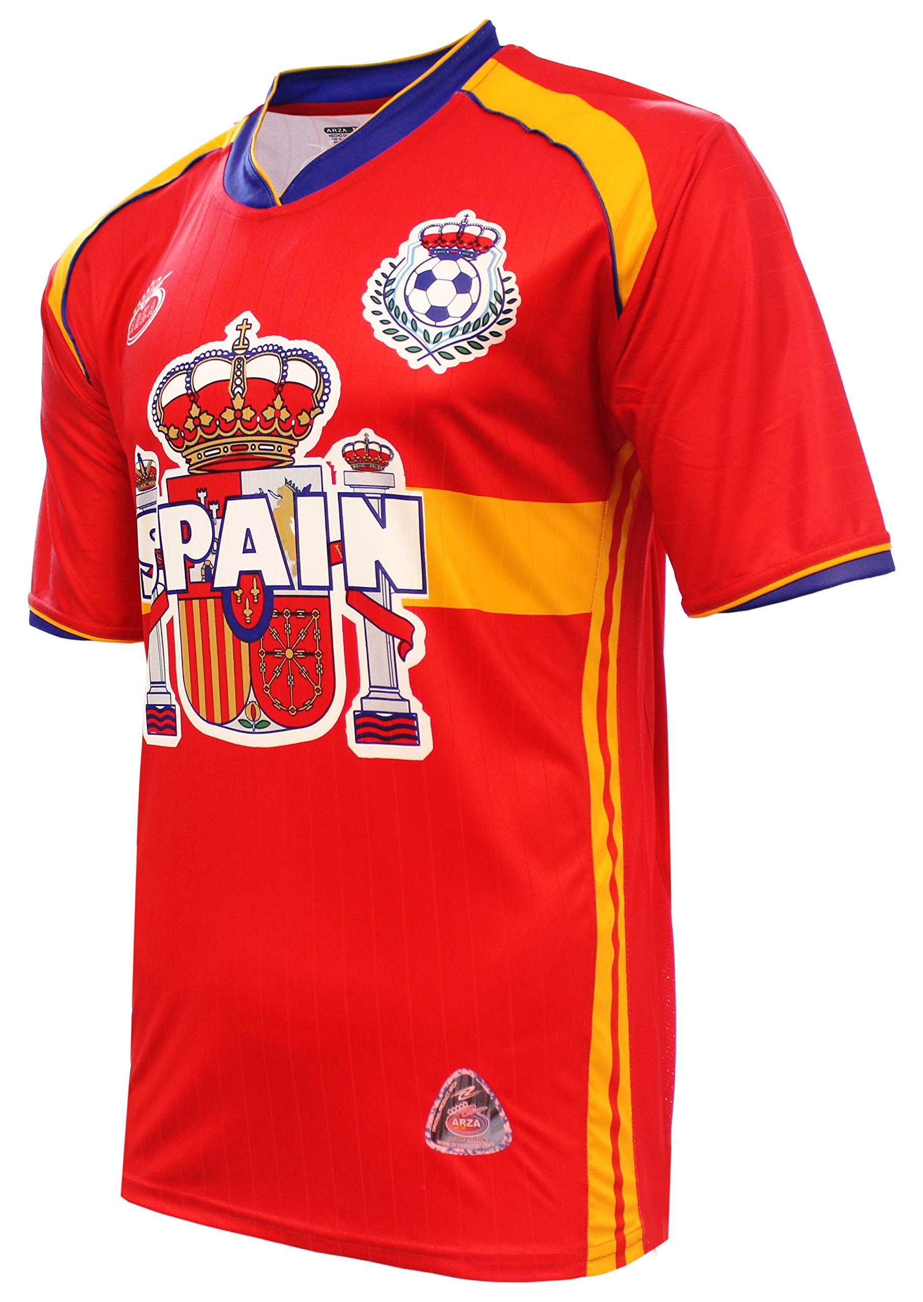 ARZA Spain Soccer Jersey Design Home Away (X-Large, Red)