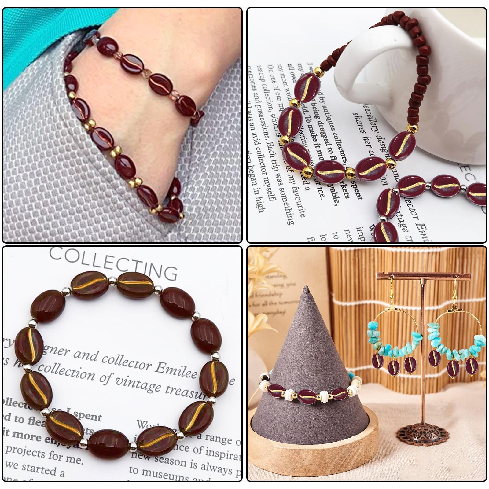 Amazon.co.jp: DanLingJewelry 300個 アクリルコーヒービーズ ブラウン 