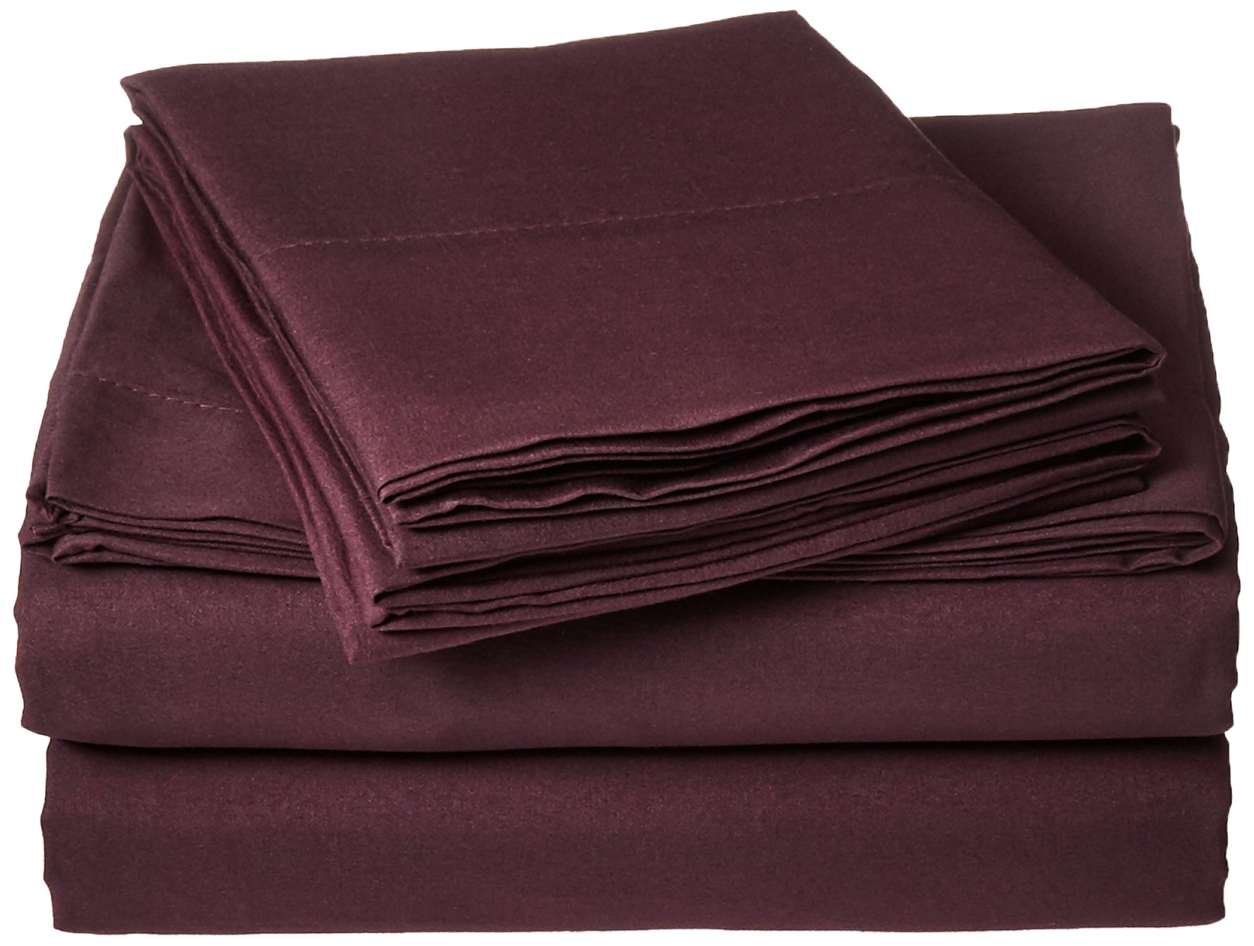 Sanders Collection IncAnili Mili's Triple Stitch Embroidery Affordable 4 PC Bed Sheet Set - Full Size, Eggplant