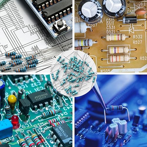Miniatura 5 de Kootage Kit surtido de resistencias de película metálica de 12 W, 500 piezas, 25 valores 1 Ohm-1M Ohm 1% Tolerancia Kit de resistencia de película