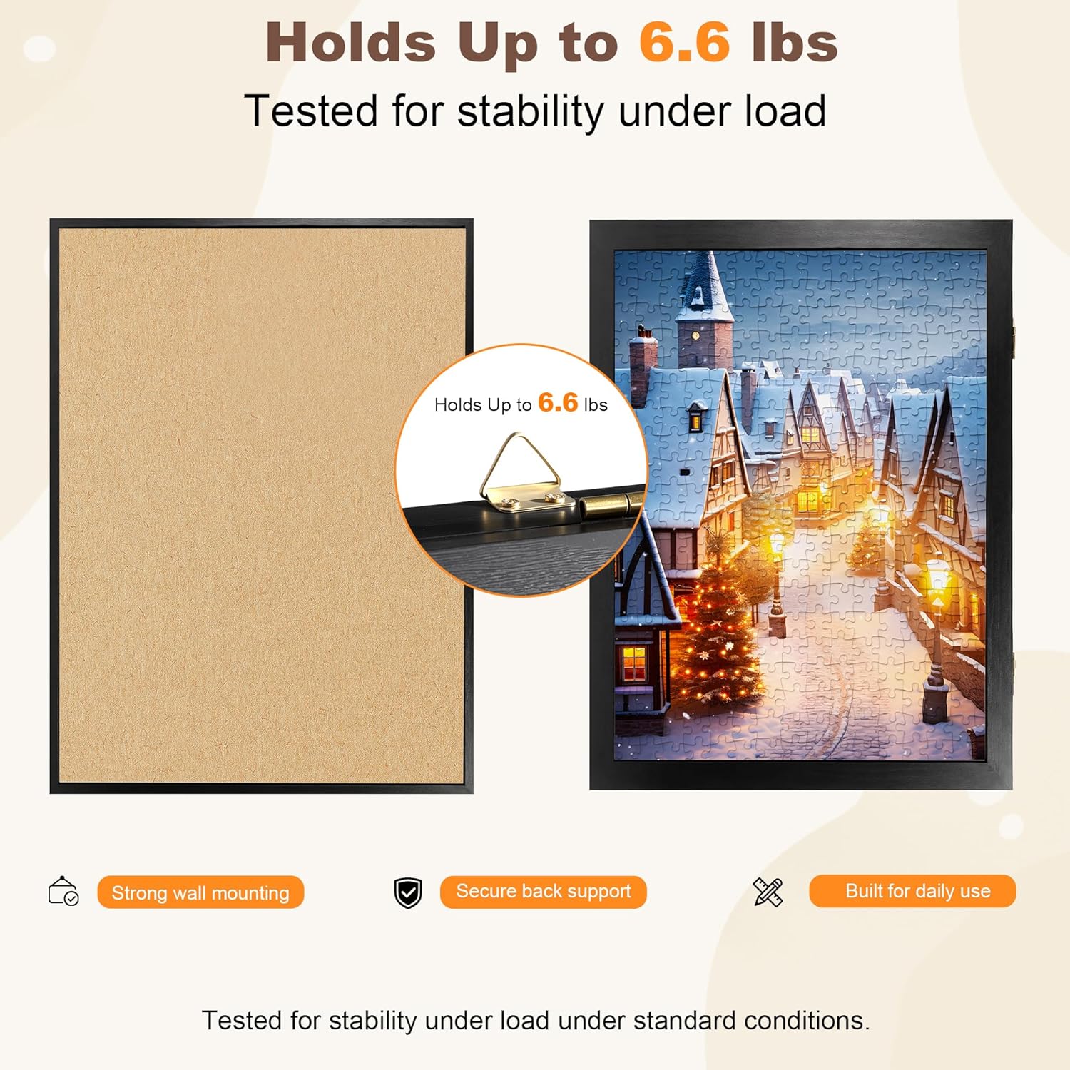 ALL4JIG Premium Wooden Puzzle Picture Frame with 10-Puzzle Storage Capacity for 1000 Piece Puzzles, Tool-Free Easy Assemble Display, Non-Glue Mounting Kit & Hanging Hardware Included (29" x 22")