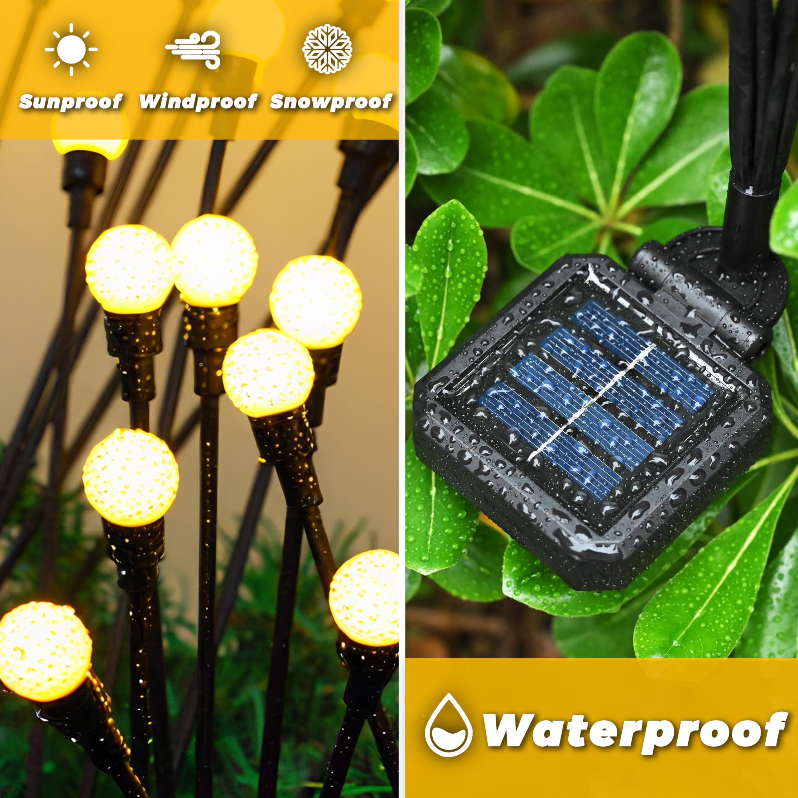 Luci solari da giardino per esterni, confezione da 4 pezzi da 32 LED, luci lucciole esterne per cortile, patio, sentiero, prato, luce solare da giardino, decorazione paesaggistica, regalo per donne