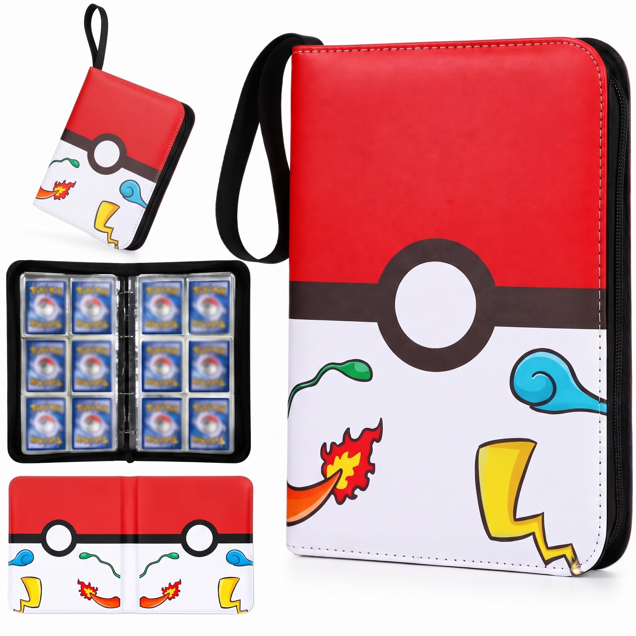 Etevalon Trading Card Binder 900 Pockets, PU Leather with 50 Sleeves