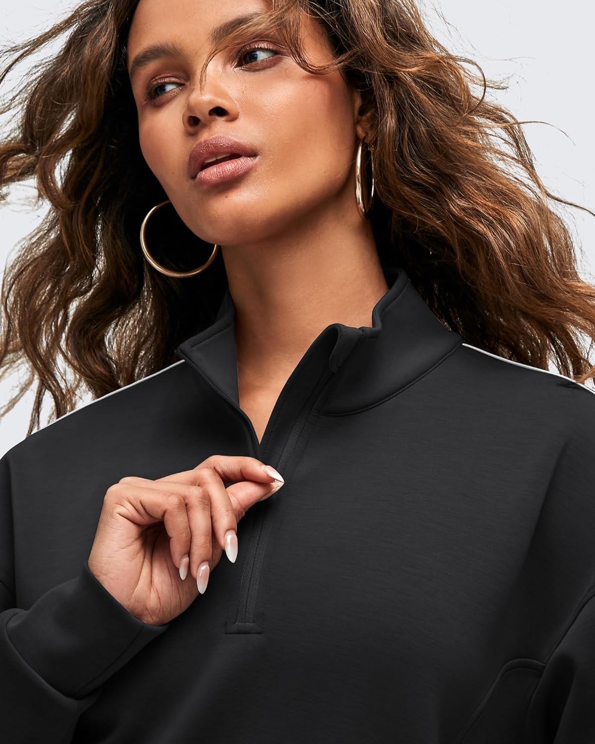 G4Free Smoofit Modal Soft Women's Half-Zip Sweatshirts Pullover Mock Neck Casual Tops with Pockets - Image 3