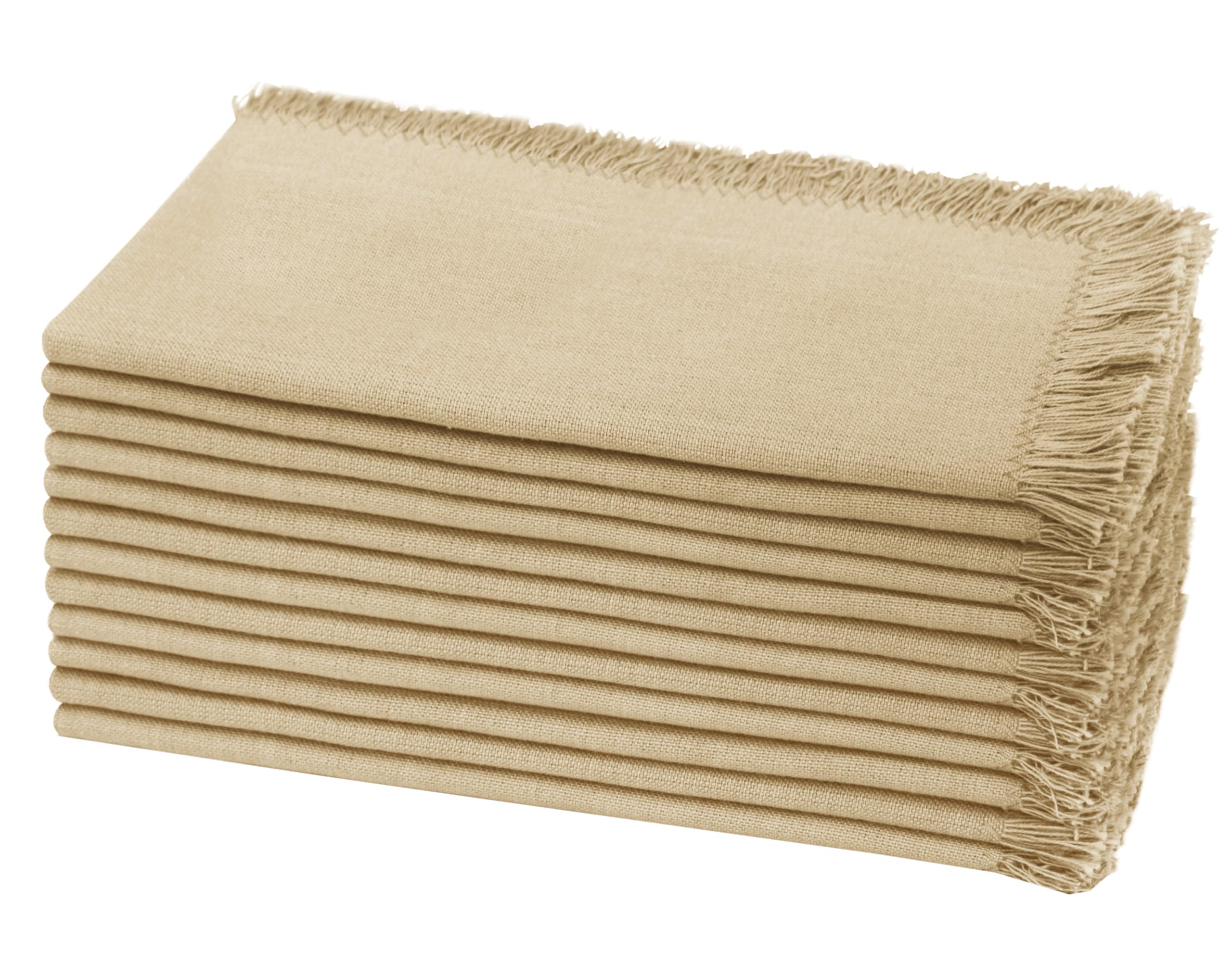 Servilletas reutilizables COTTON CRAFT de puro algodón suave con borde de flecos