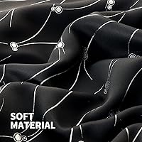 Vista 153 de BGment Room Darkening Curtains 95 Inches Long, Grommet Thermal Insulated Blackout Curtains with Wave Line and Dots Printed for Bedroom, 2 Panels