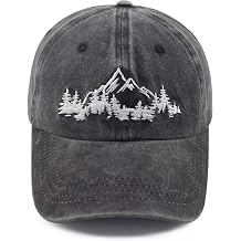 GzacDeope Mountain Trees Hat Men Women Funny Adjustable Cotton Embroidery Camping Hiking Expedition Outdoor Baseball Cap
