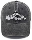 GzacDeope Mountain Trees Hat for Men Women, Funny Adjustable Cotton Embroidered Camping Hiking Explore Outdoor Baseball Cap