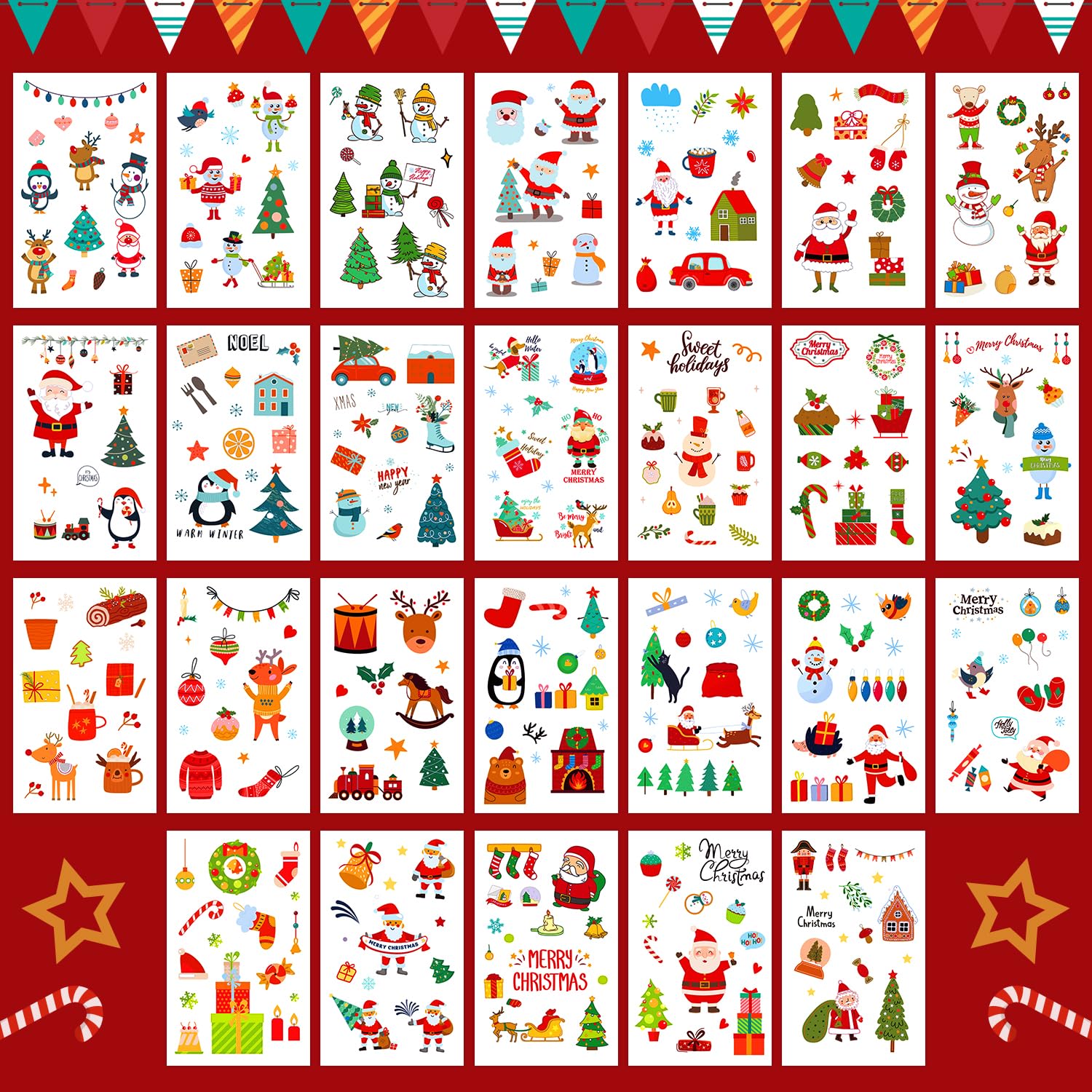 Leesgel Christmas Tattoos for Kids 36 Sheets Mixed Size Kids Tattoos Sleeves - Image 3