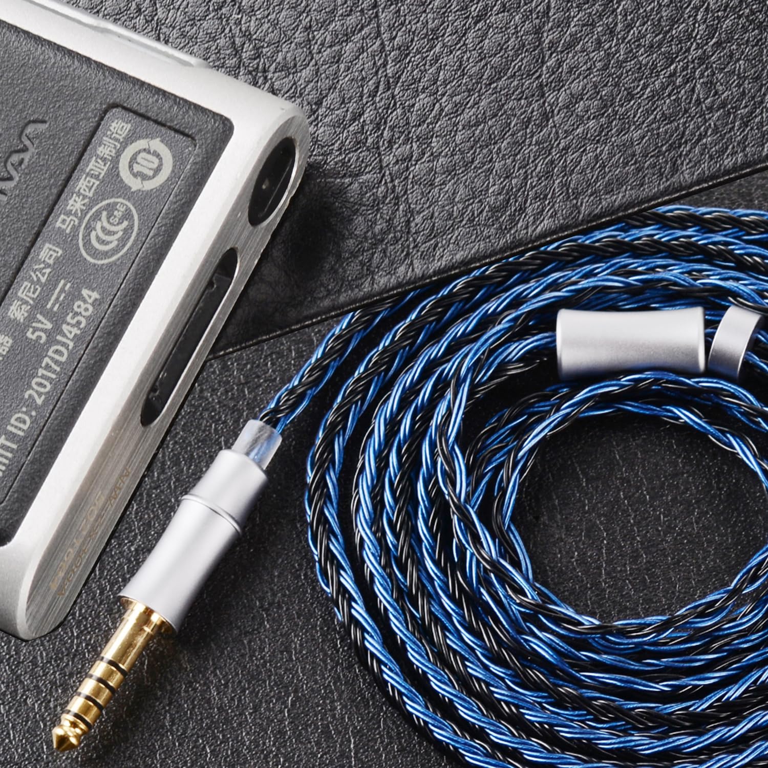 Cable de auriculares mejorado, cable de monitor intraural, cables IEM chapados en plata de 16 núcleos para KZ ZS10 ZSR ZST TRN V90 BL03, etc., funciona en audiófilo músico (0.78mm-2pin 1.5 m