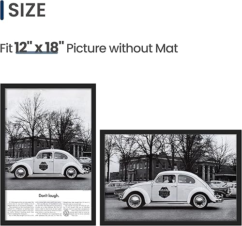 Miniatura 5 de ENJOYBASICS - Marco de fotos de 30.5 x 45.7 cm, marco negro de póster, exhibe fotos de 27.9 x 43 cm con paspartú, o sin paspartú de 30.5 x 45.7 cm,