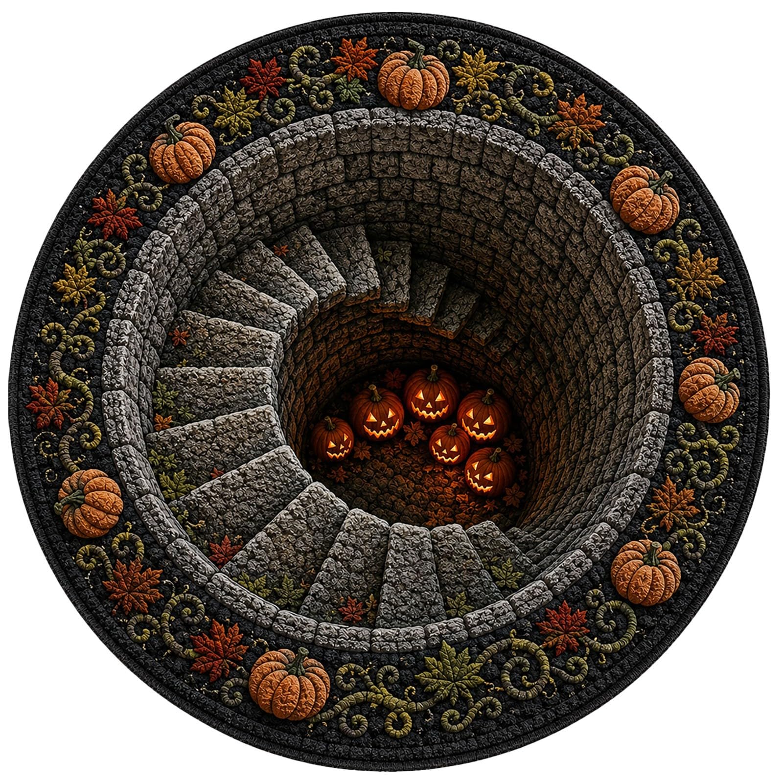 Halloween Decorations Halloween Door Mat 3D Optical Illusion Rug Spooky Front Door Decor Rectangle Round Pattern Carpet Non Slip Indoor Area Rug for Living Room Bedroom Outdoor Party Decor
