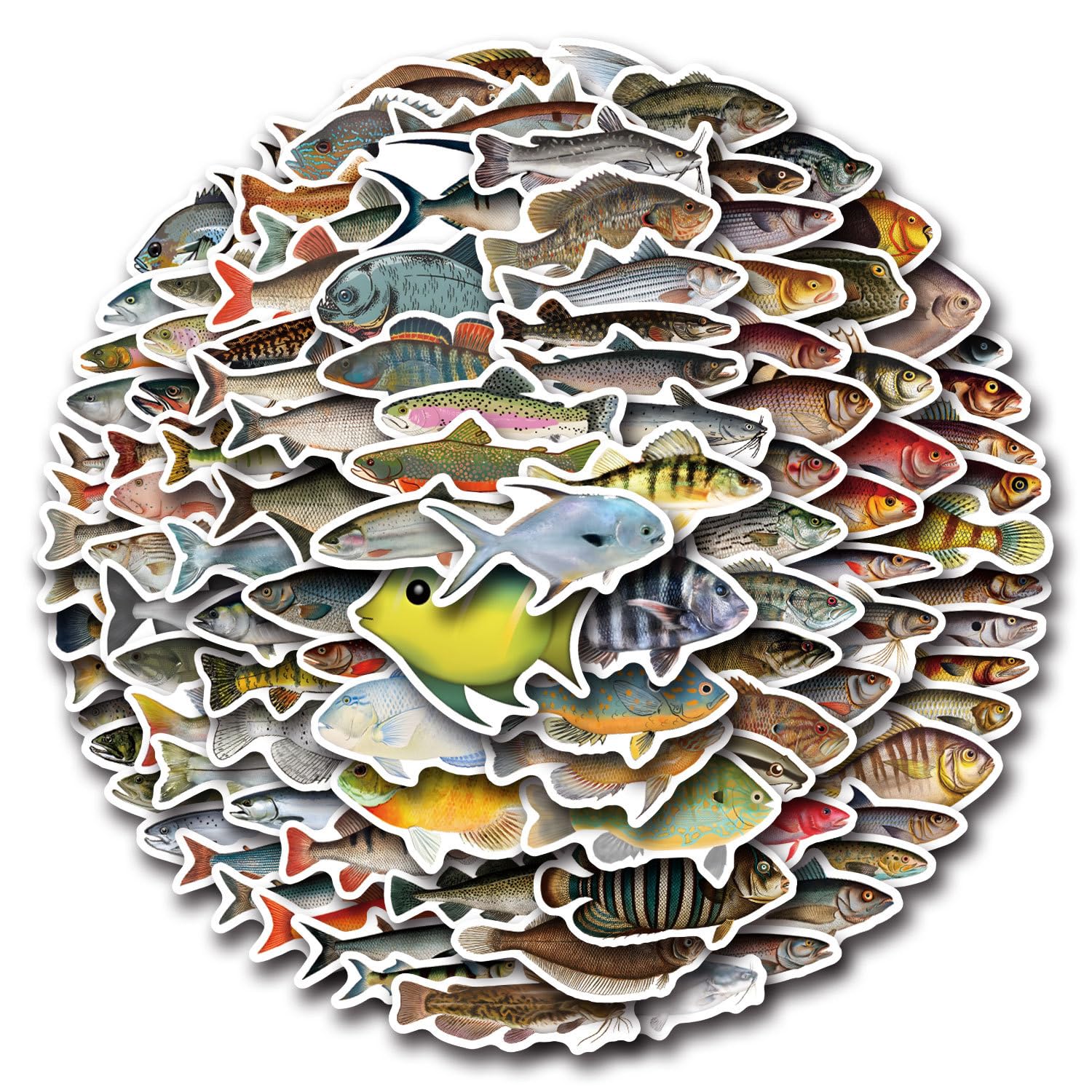 100 Pieces Funny Fish Stickers for Water Bottle, 2-2.5 inch - Image 2