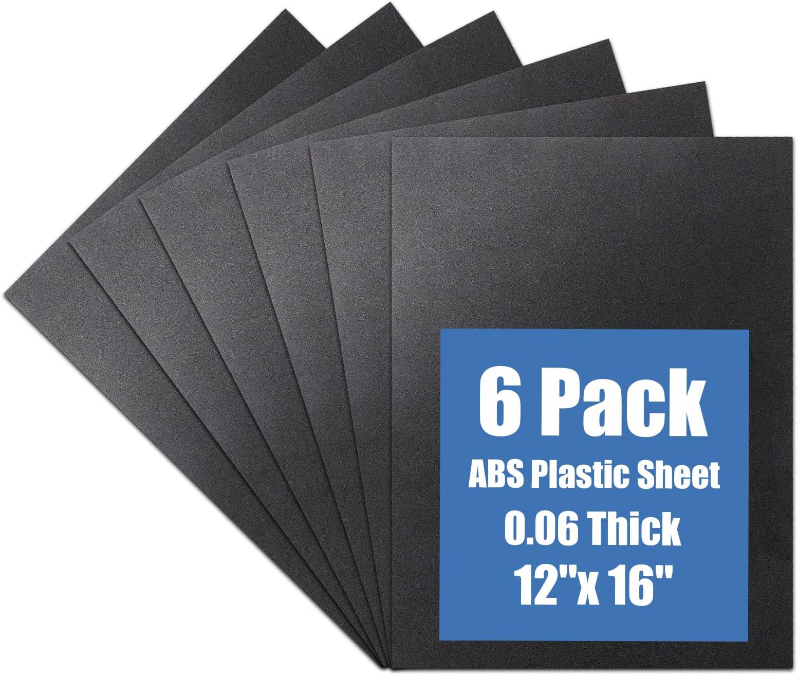 KINLINK Black Abs Plastic Sheet 12" X 16" X 0.06" Flexible Moldable Impact Resistance and High Strength 1/16" Thick(1.5Mm) Abs Sheet Diy Moldable Plastic Materials for Deco