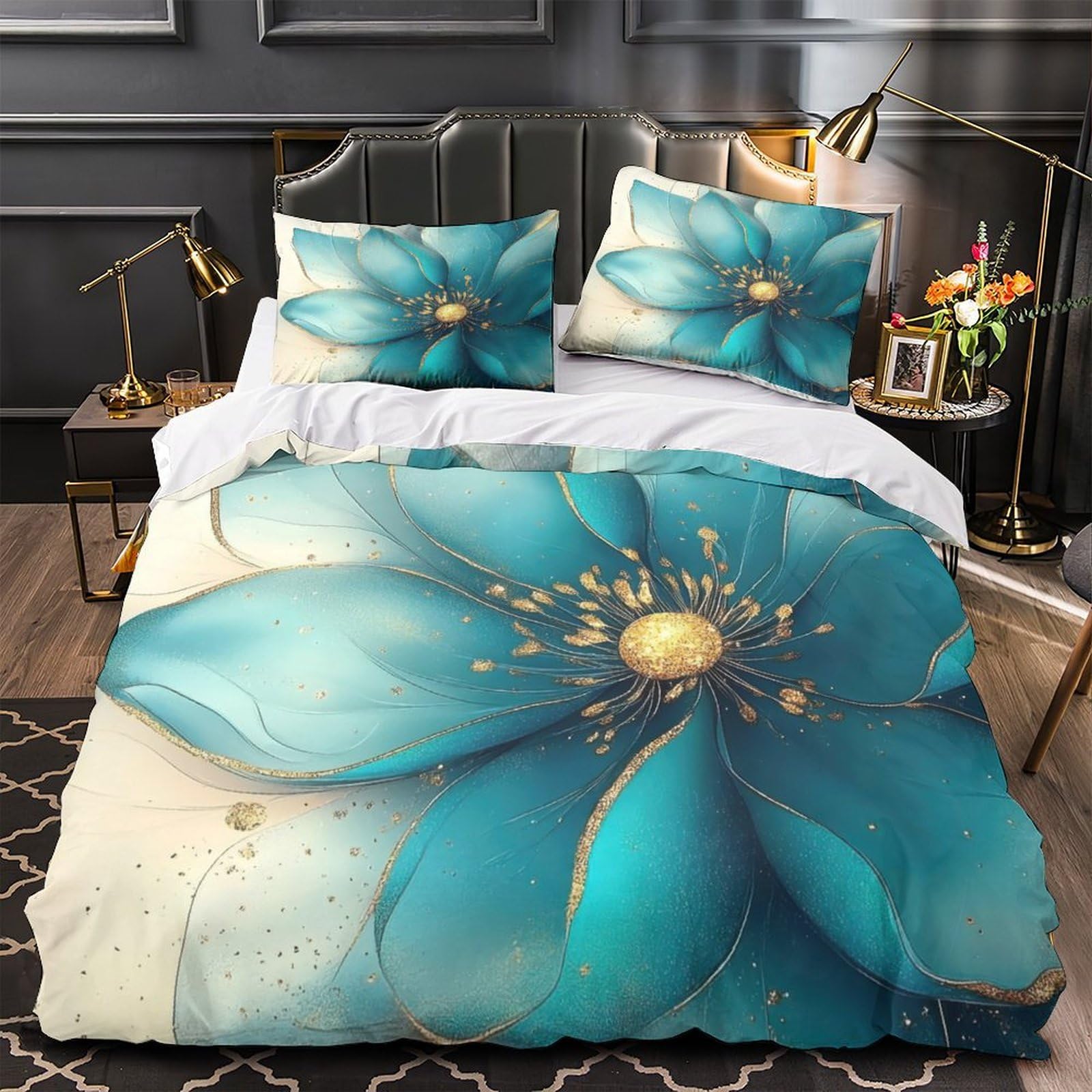 Housse de couette yeux bleus pour chambre ado garçon lit XXL