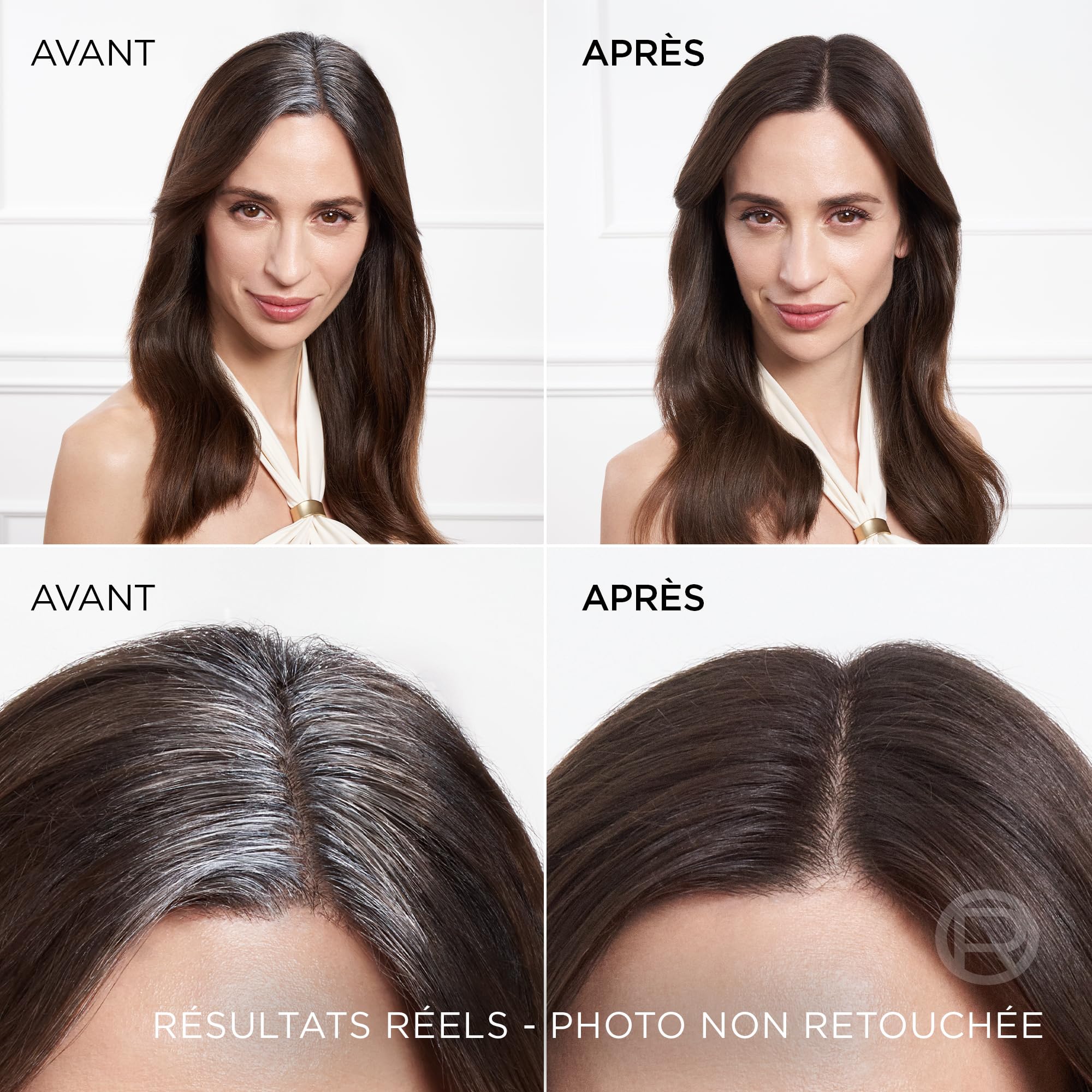 L’ORÉAL PARIS - Spray Instantané Correcteur de Racines & Cheveux Blancs - Hommes & Femmes - Magic Retouch - Châtain Foncé - 2x75ml