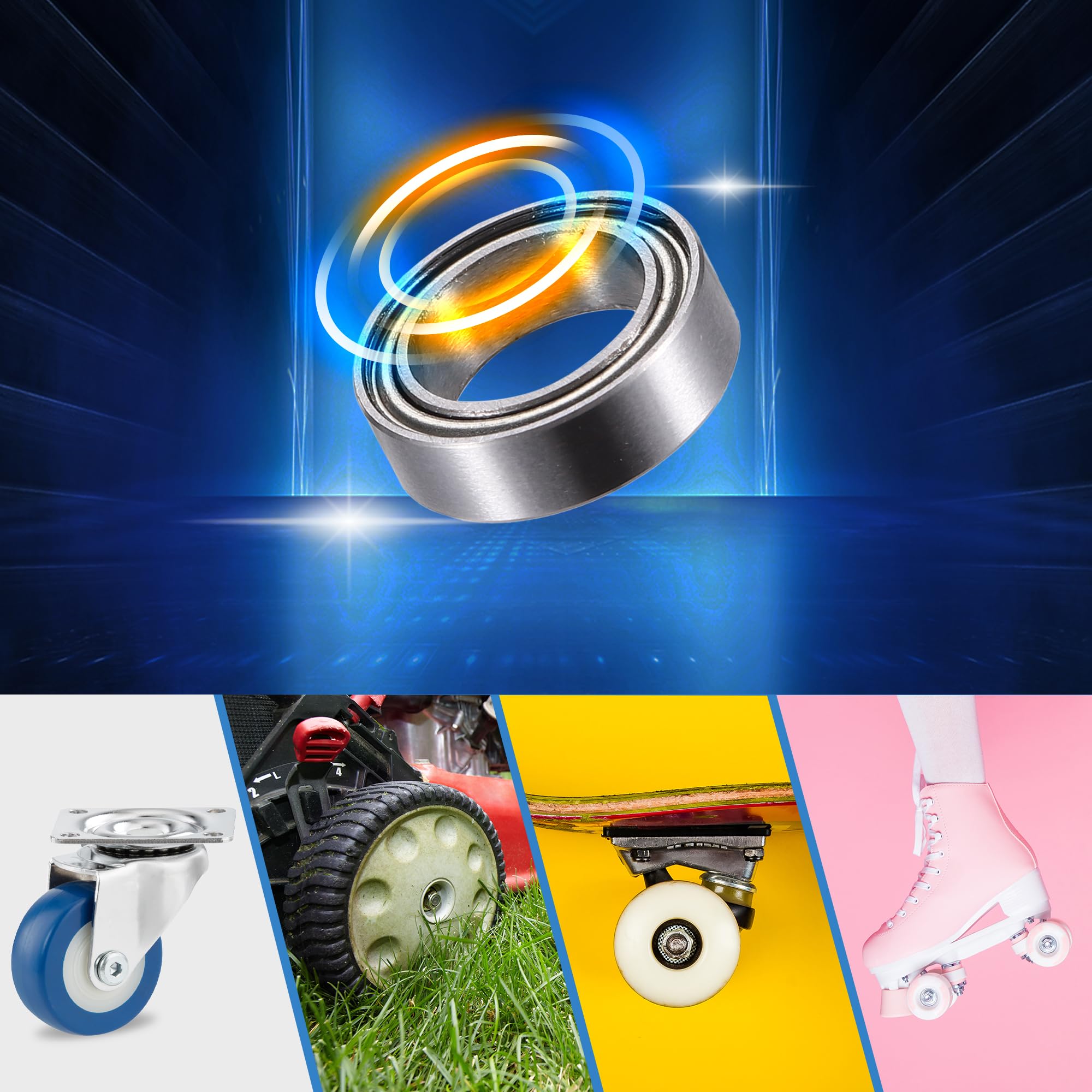 Cuscinetti A Sfera MR128-2RS 8x12x3.5mm - 4 Pezzi In Acciaio Cromato Per Trasmissioni - Foto 5