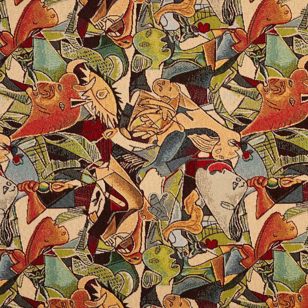 Kt KILOtela - Tela Tapicería, Jacquard Gobelino, Tapizar Sillas, Cojines, Cabecero, Sofá, Bolsos, Resistente al Desgaste, Costura, 100 cm Largo x 280 cm Ancho, Geométrico, Multicolor, 1 metro — view 6