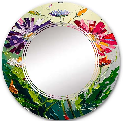 Miniatura 6 de Red and Purple Blossoming Wildflower- Vanity Mirror, Bathroom Mirrors, Wall Mirrors for Living Room, Bedroom - Oval Mirror - Large 20'x30', 24'x36'