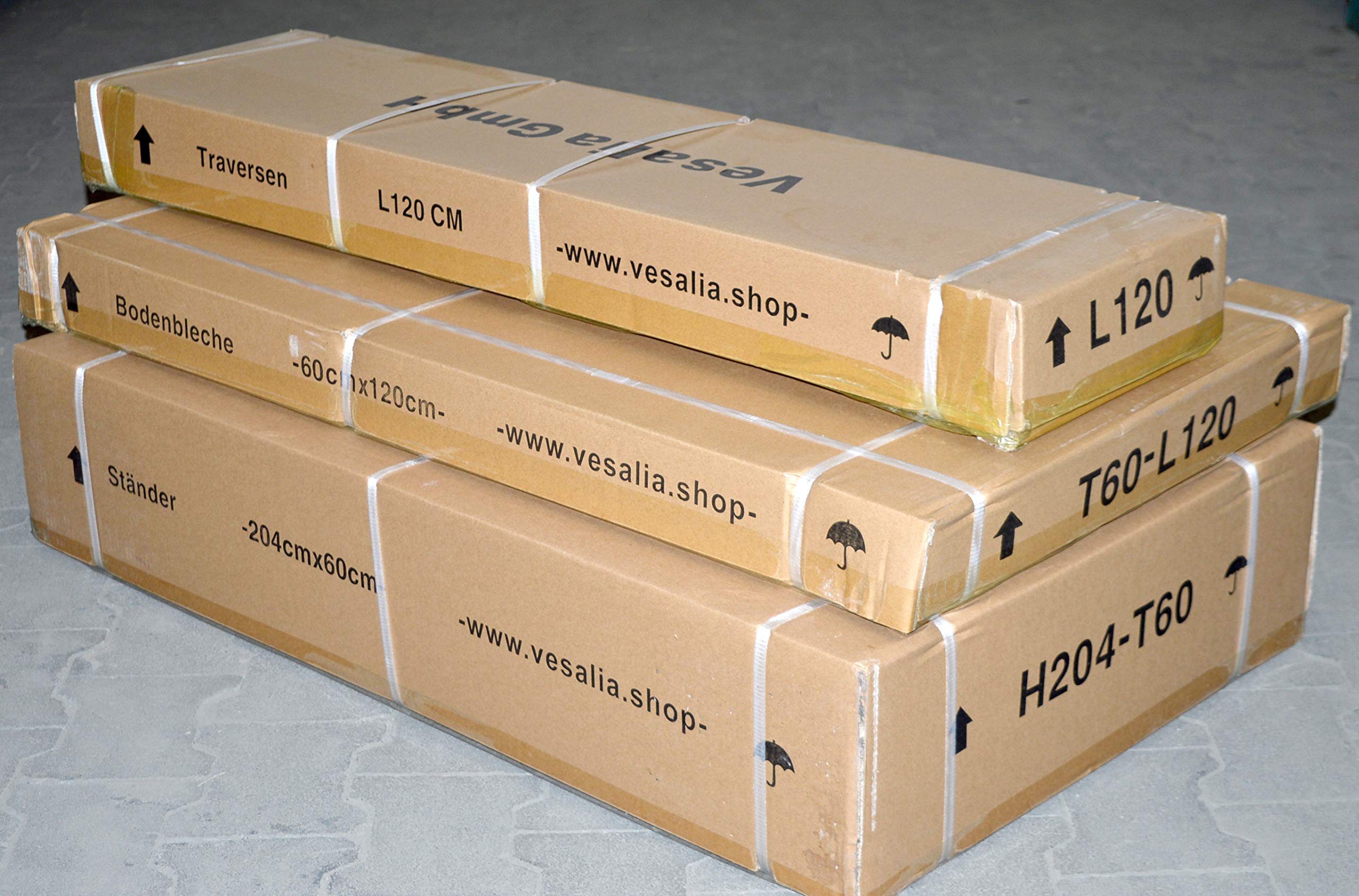 Profi Steckregal 204 cm Hoch (Hauptregal - Tiefe 60 cm - Breite 120 cm)