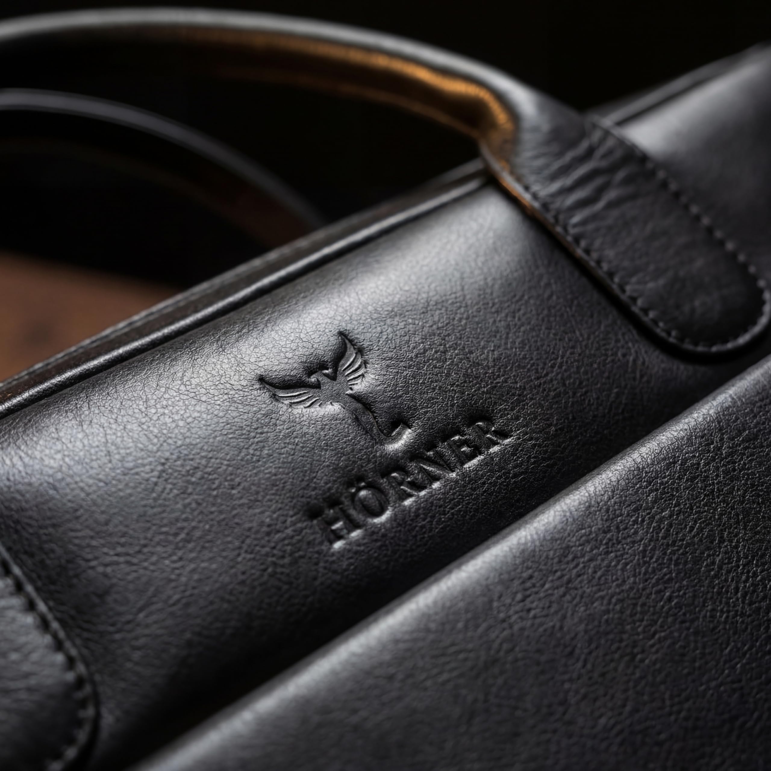Hörner Düsseldorf Businesstasche Echtleder – Schwarz | Laptoptasche bis 16″, 44×33×10 cm | 2 Hauptfächer, viele Innenfächer, professioneller Organizer