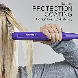 Remington 1 Flat Iron, Hair Straightener with Anti-Static Technology, 30-Second Heat Up & 60 Minute Auto Shut-Off, 30% Longer Ceramic Floating Plates, Titanium + Ceramic Coating