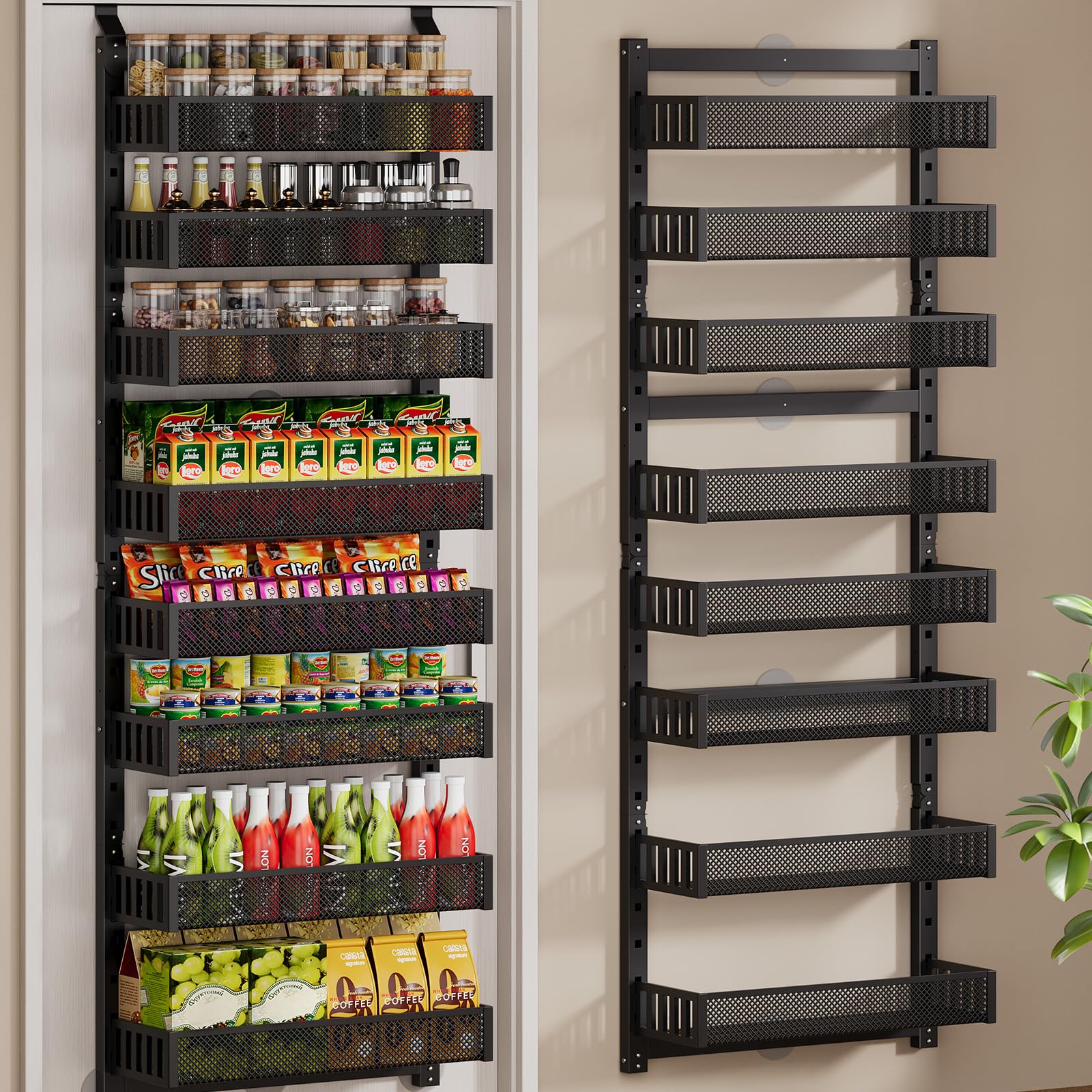 norinori　　　オーダーキッチンラック Amazon.com: POKIPO 8-Tier Over the Door Pantry Organizer, 2 IN 1