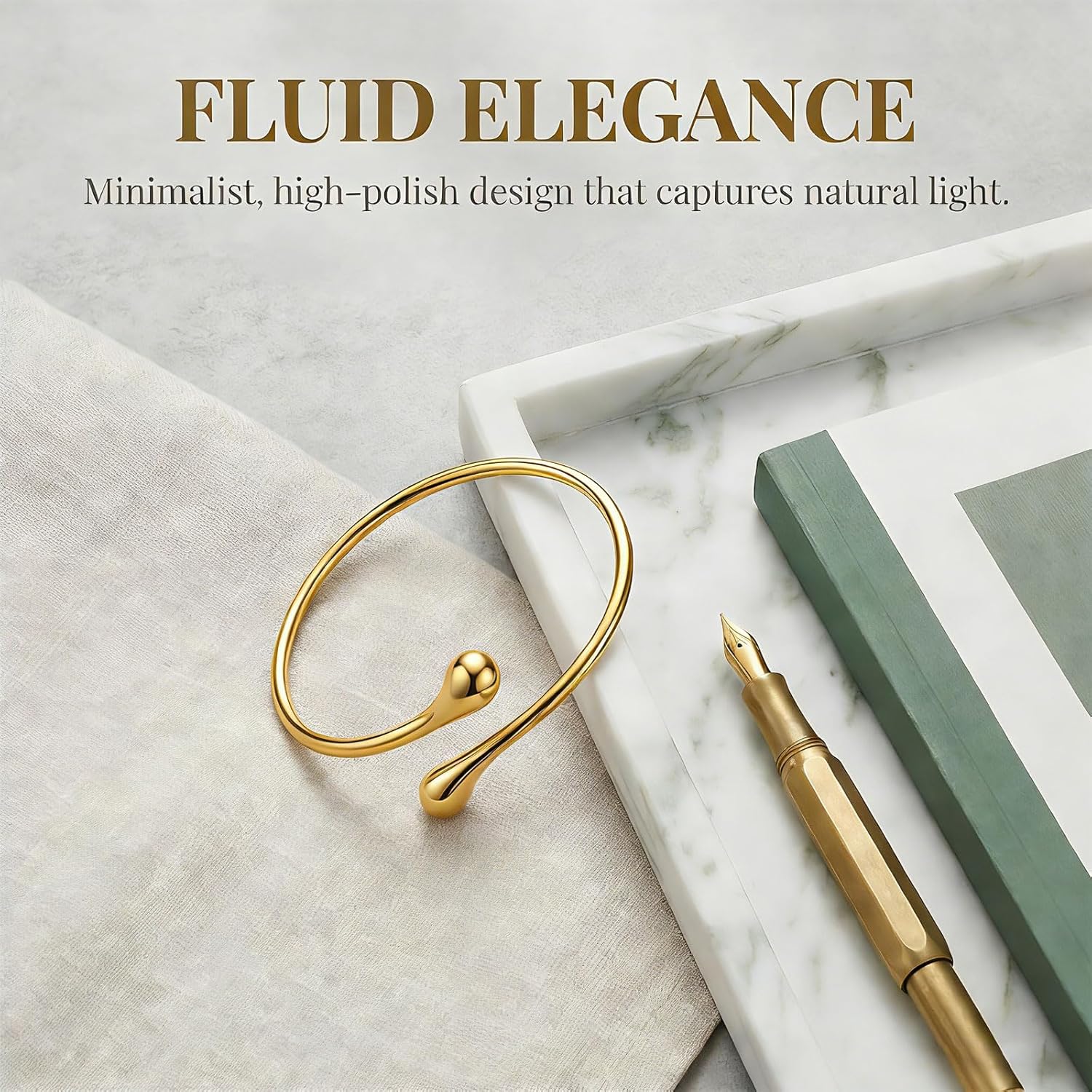 Arm Cuff Bracelet for Women Silver Upper Arm Cuffs Bracelet Water Droplet Shaped Bangles Minimalist Style Fashion Mermaid Costume Jewelry Party Accessory - Image 6