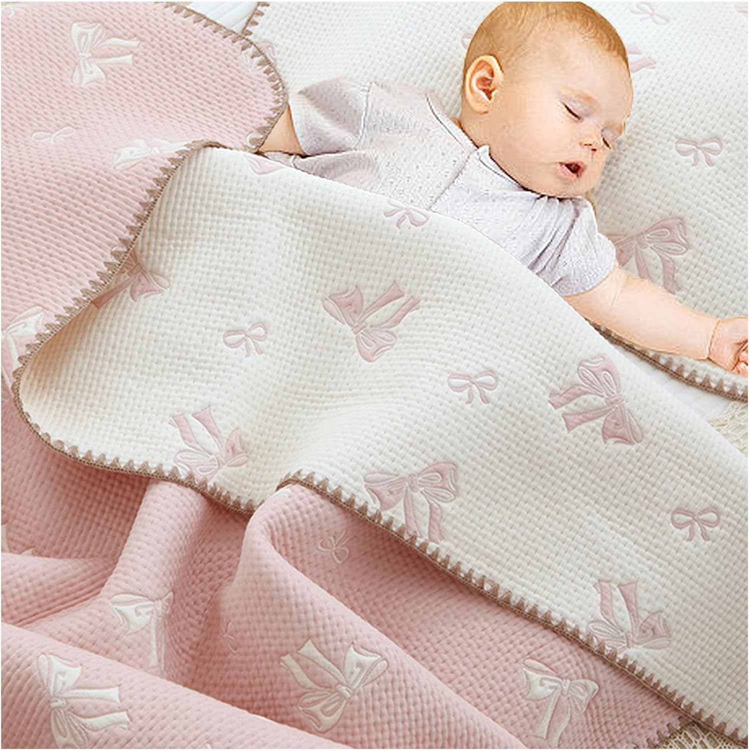 Personalized Baby Blankets for Boys Girls, Custom Baby Blankets with Name, Cotton Toddler Bed Throw Blanket Kid Pillow for Newborn Customized Baby Gifts for Birthday Shower Nursery Swaddles