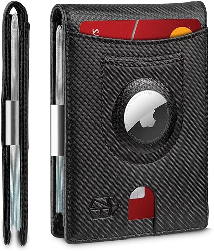 Zitahli Carteras para hombre Airtag Holder Slim Rfid Cuero con Caja de Regalo