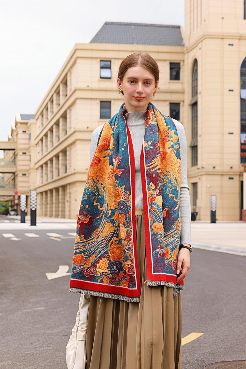 Wander Agio Winter Pashmina Shawls and Wraps Blanket Fashion Shawl Decoration Scarves Handmade Embroider Womens Paisley Scarf - Image 8