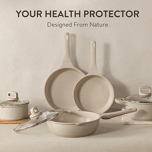 Miniatura 8 de CAROTE Juego de ollas y sartenes antiadherentes, juego de utensilios de cocina de inducción, juego de cocina antiadherente, juego de ollas y