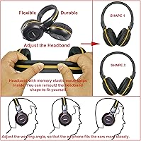 Vista 5 de SIMOLIO Paquete de 4 auriculares IR para reproductor de DVD para niños, auriculares infrarrojos inalámbricos para Honda Pilot, uConnect, Cadillac