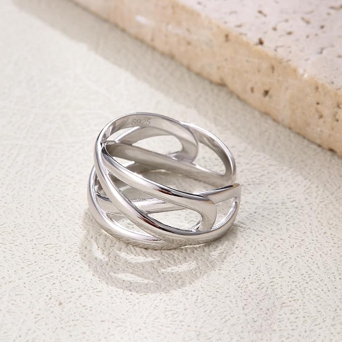 Adjustable 925 Sterling Silver Celtic Knot Rings Open Knuckle Ring Women