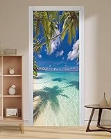 Vista 11 de FLFK Adhesivo Mural para Puerta - Paisajes, Desengancha y Pega, Tamaño Combinado 32"x80", Dividido en 2 Piezas