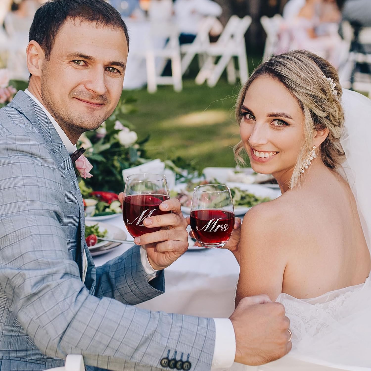 AW BRIDAL Wedding Gifts for Couples 2026, Mr and Mrs Wine Glasses with Decanter Set for Anniversary, Engagement Gift for Newly Engaged Couple, Bridal Shower Gift for Bride to Be - Image 7