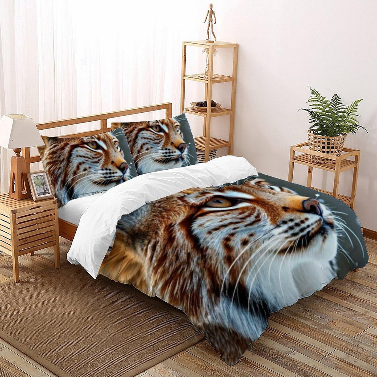 Parure de lit animaux fille housse de couette 220x240 microfibre et taies King