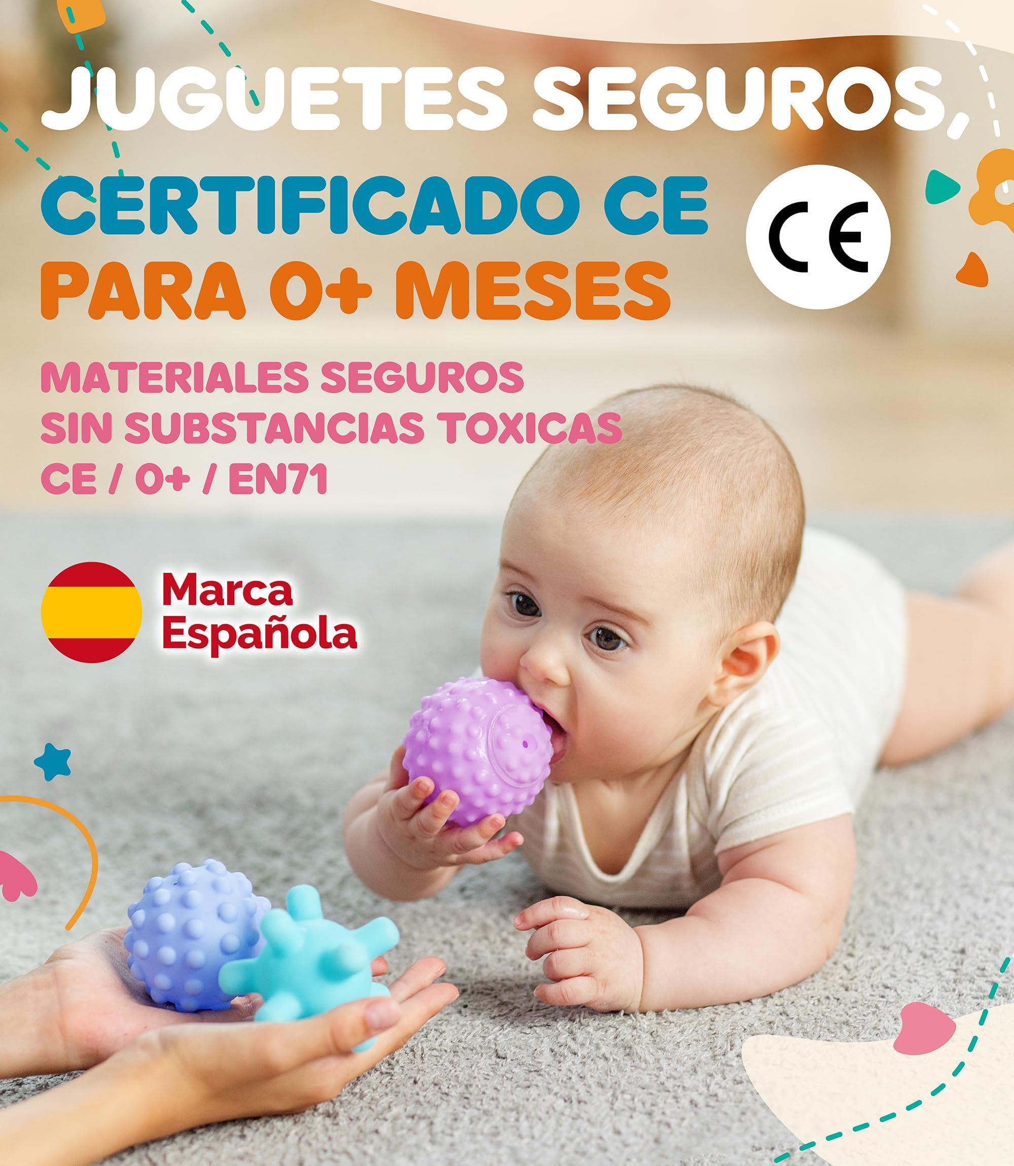 Juguetes Estimulacion Bebe 0-6 Meses para Estimulacion Temprana Bebes es un Regalo inteligente con guía para sus primeros aprendizajes Montessori Bebe 0-6 Meses con Pelotas Sensoriales Sonajeros