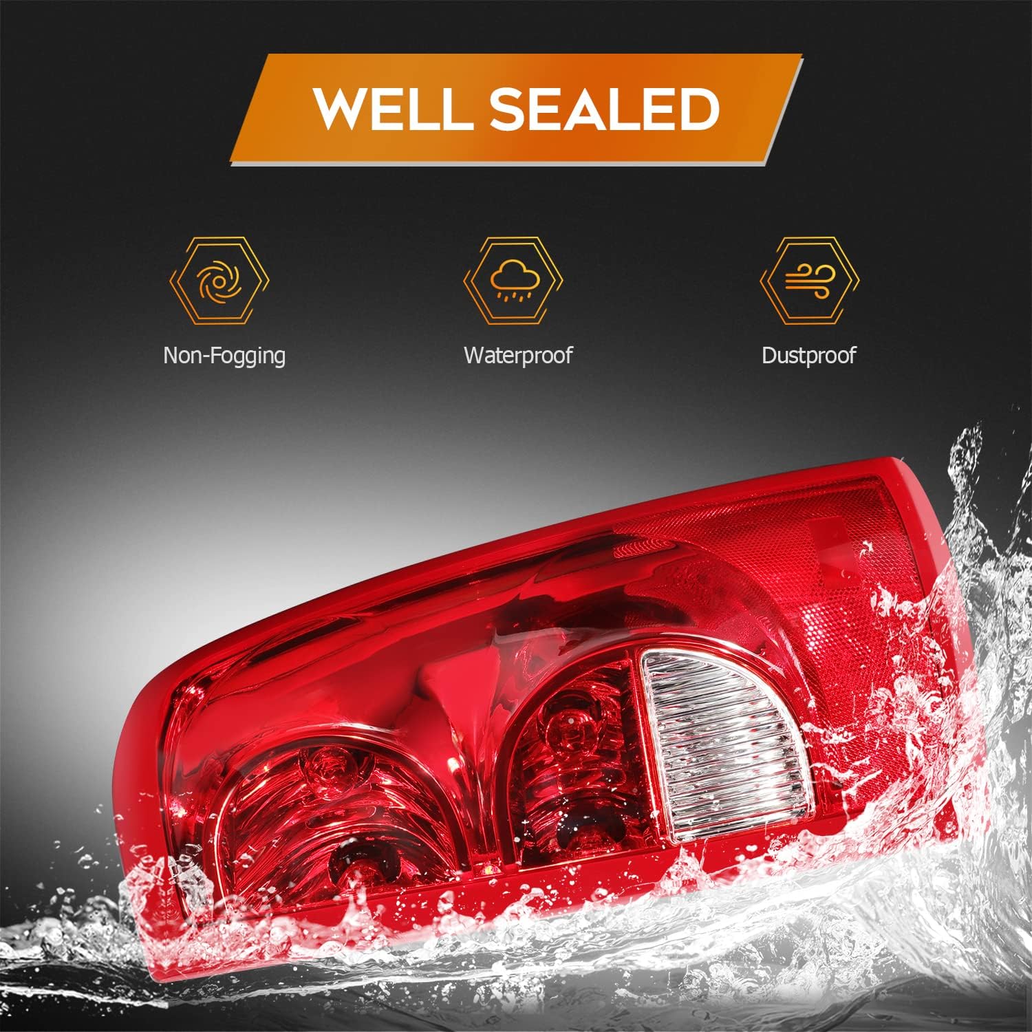Tail Light Assembly for Chevrolet for Silverado 1500/2500 1999-2006 for Chevrolet for Silverado 1500 HD 2001-2003 2005-2006 Red Housing Clear Lens Driver and Passenger Side Tail lamp