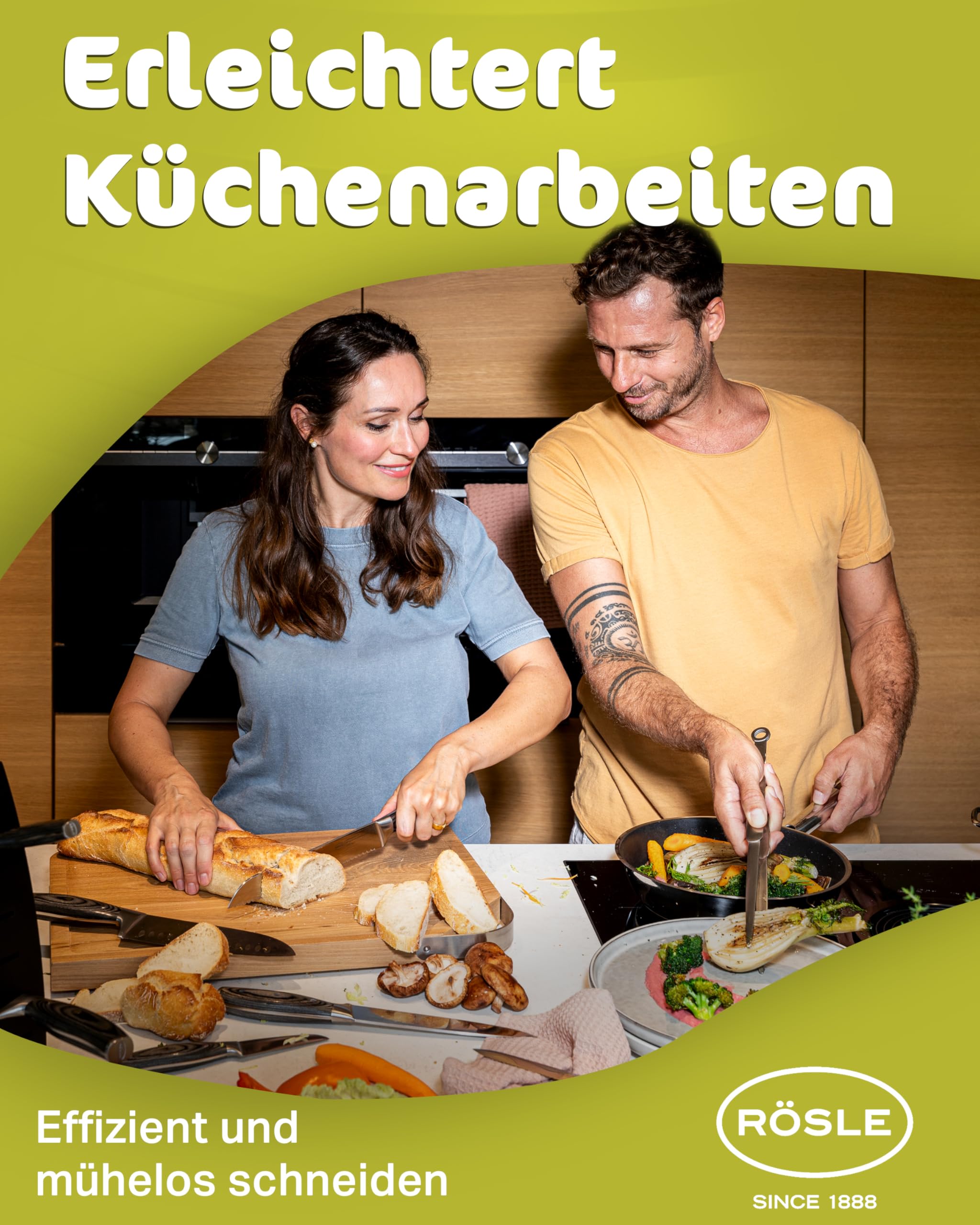 RÖSLE Santokumesser WOLFGREY 17,5 cm – Scharfes Küchenmesser & Kochmesser mit Kullenschliff – Santoku Messer, perfekt für Feines Schneiden, Würfeln und Hacken mit Leichtigkeit